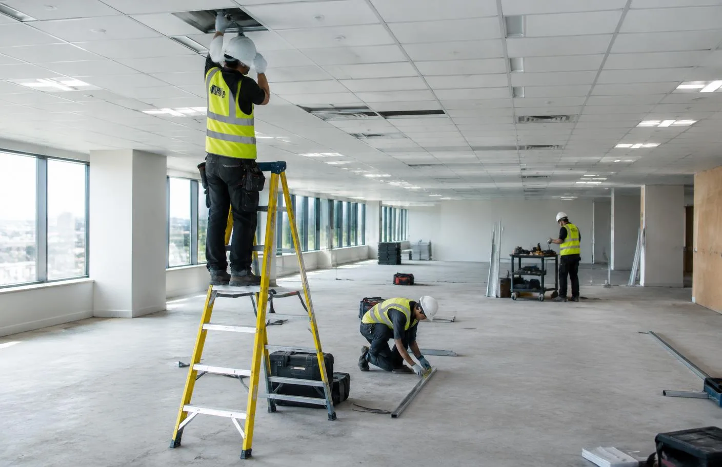 Installation crew at work